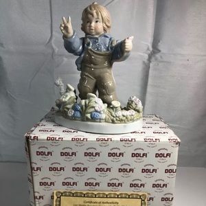 Dolphi Lisi Martin Figurine Boy Peace Sign